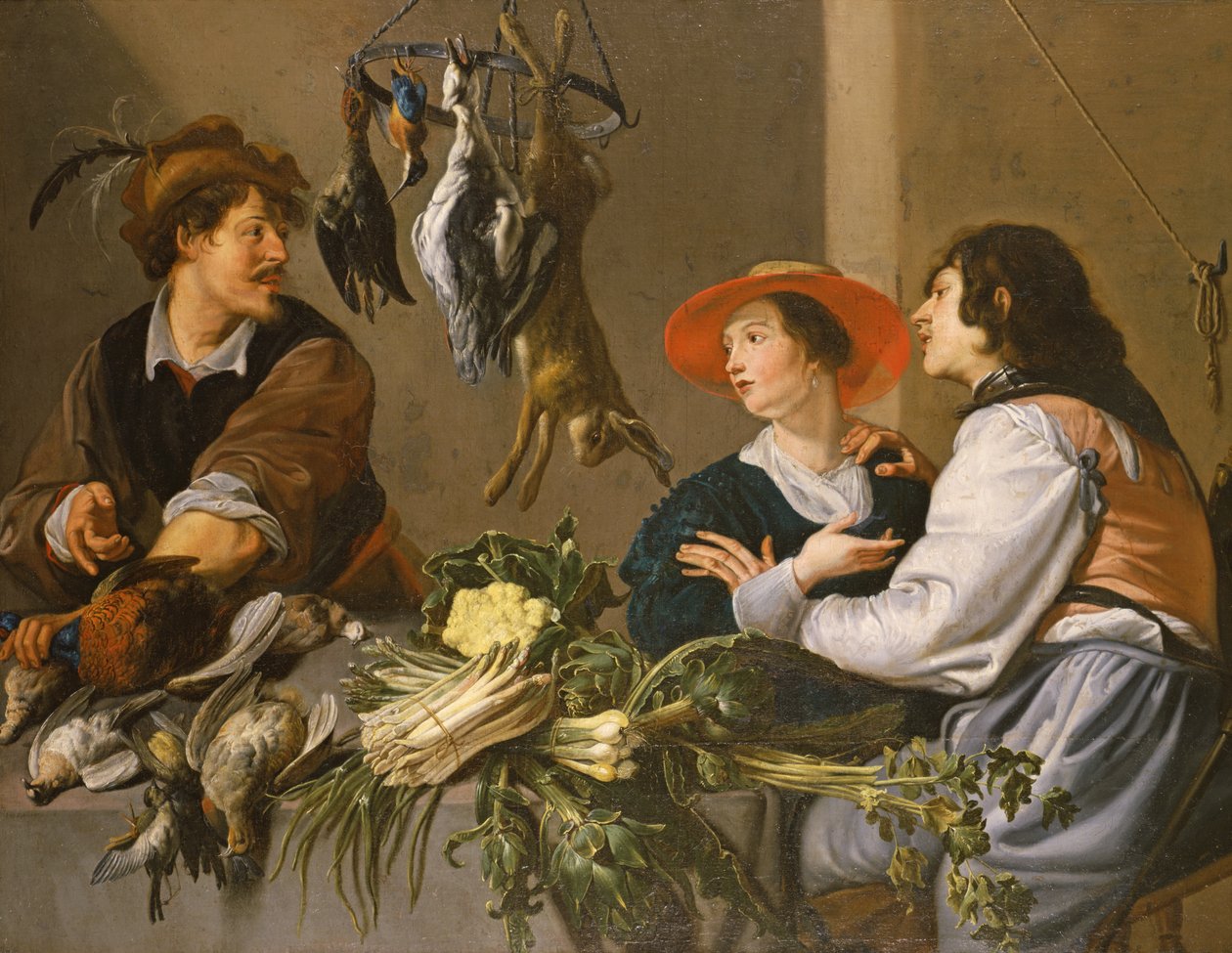 Vilt- og grønnsakselgere av Theodor Rombouts