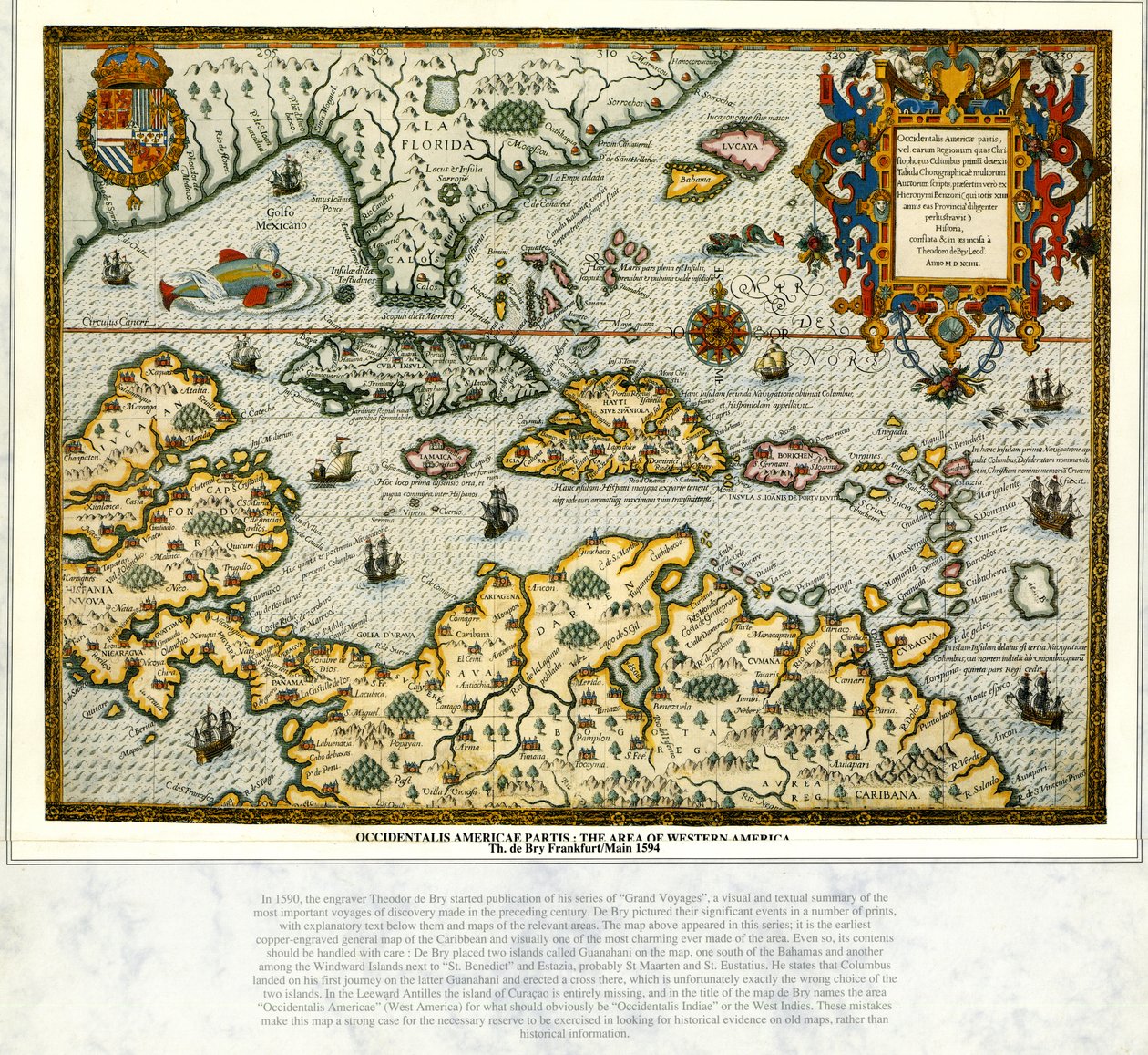 Konsultasjon og lysbilde for offentlig tilgang hvis informasjon ble undersøkt fra en bok og / eller anmeldelseskopi oppbevart i bibliografiske og kartografiske midler av Theodore de Bry