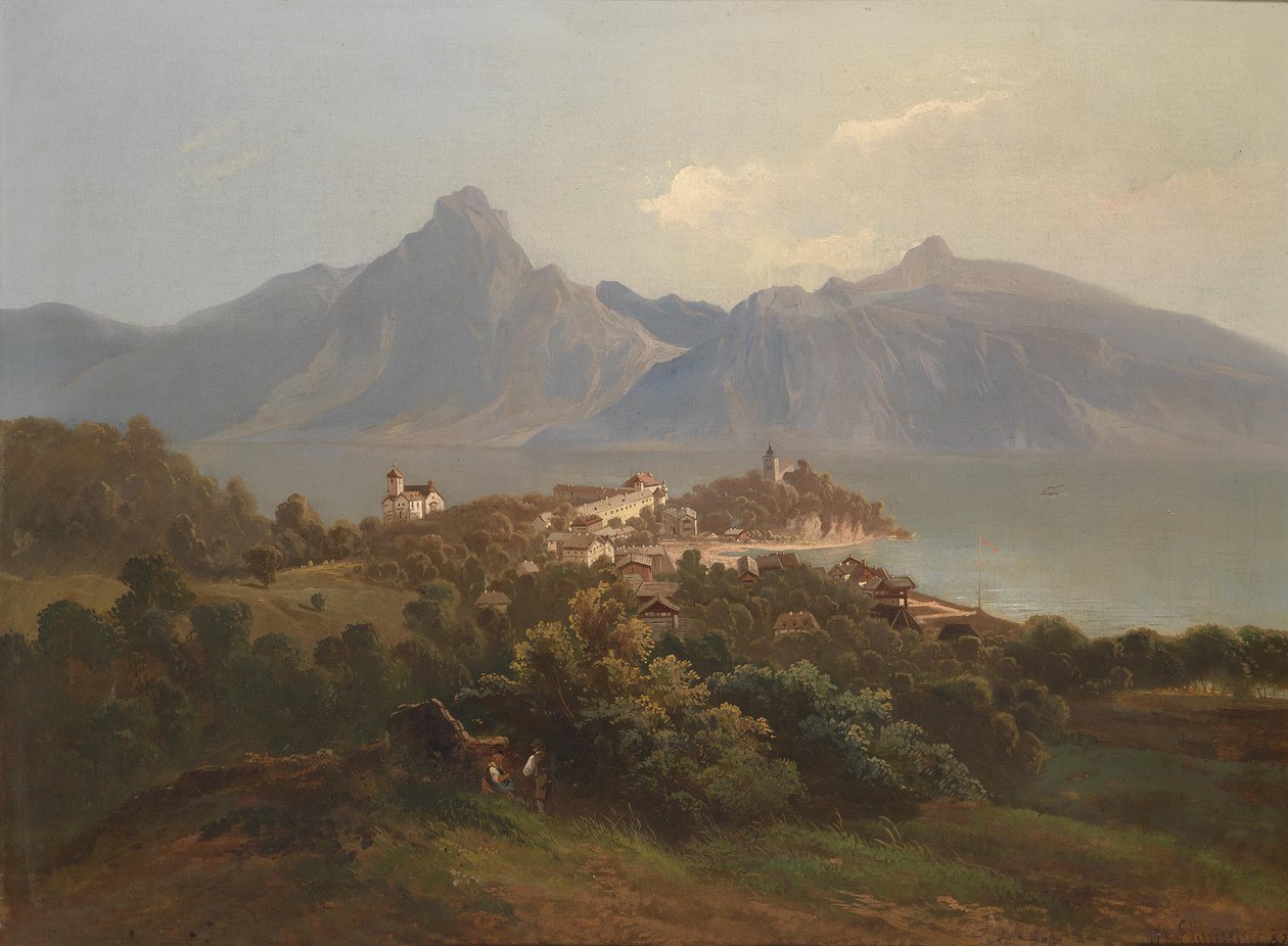 Utsikt over Traunkirchen av Theodor von Ehrmanns  