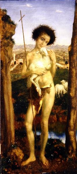 St. Johannes døperen (olje på panel) av Theodor Baierl