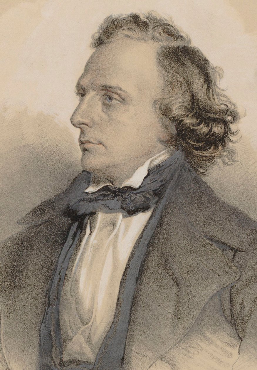 Portrett av pianisten og komponisten Henry Litolff 1818-1891, 1849. av Theodor Brüggemann