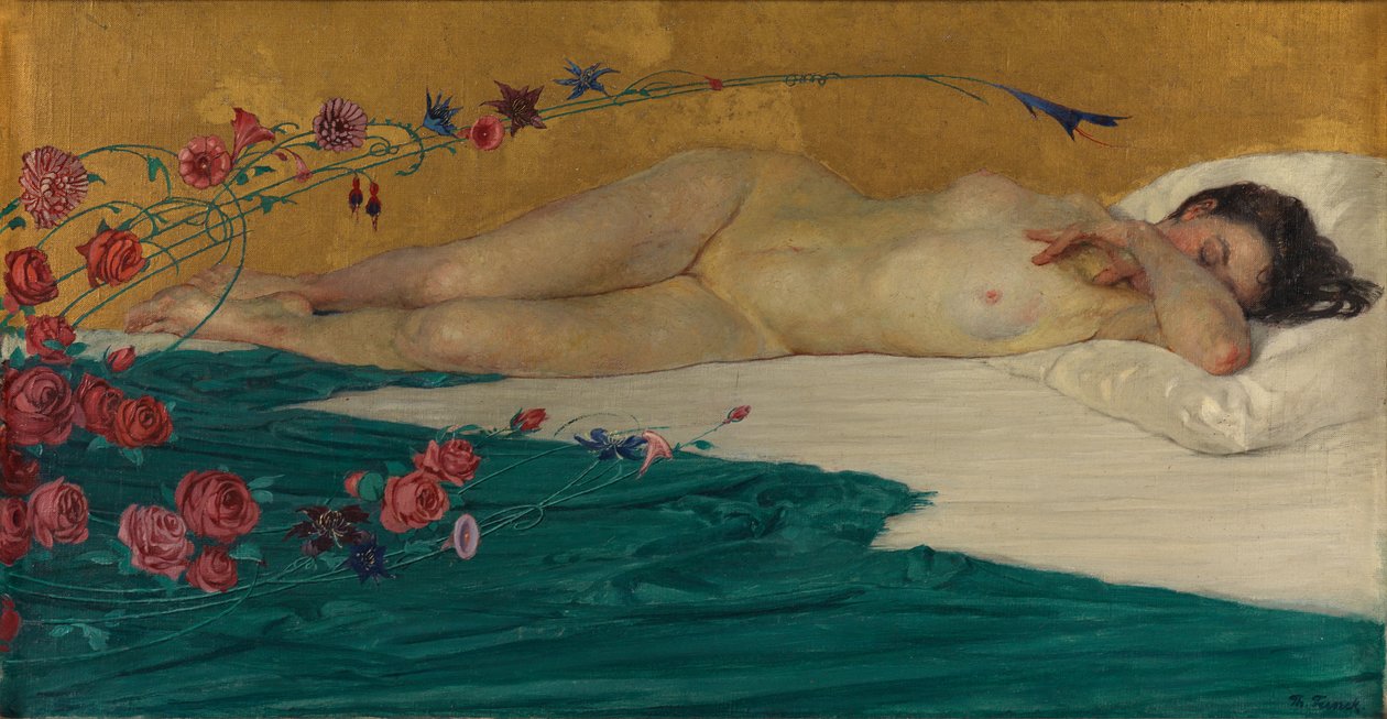 The Dream (olje på lerret) av Theodor Funck