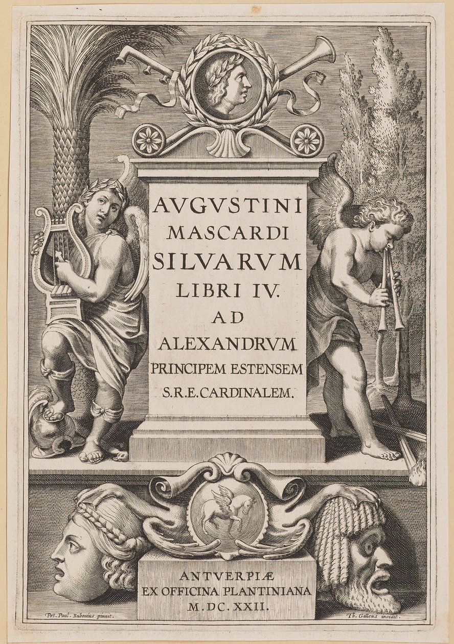Tittelside for Agostino Mascardi, Silvarium Libri IV av Theodor Galle after Sir Peter Paul Rubens