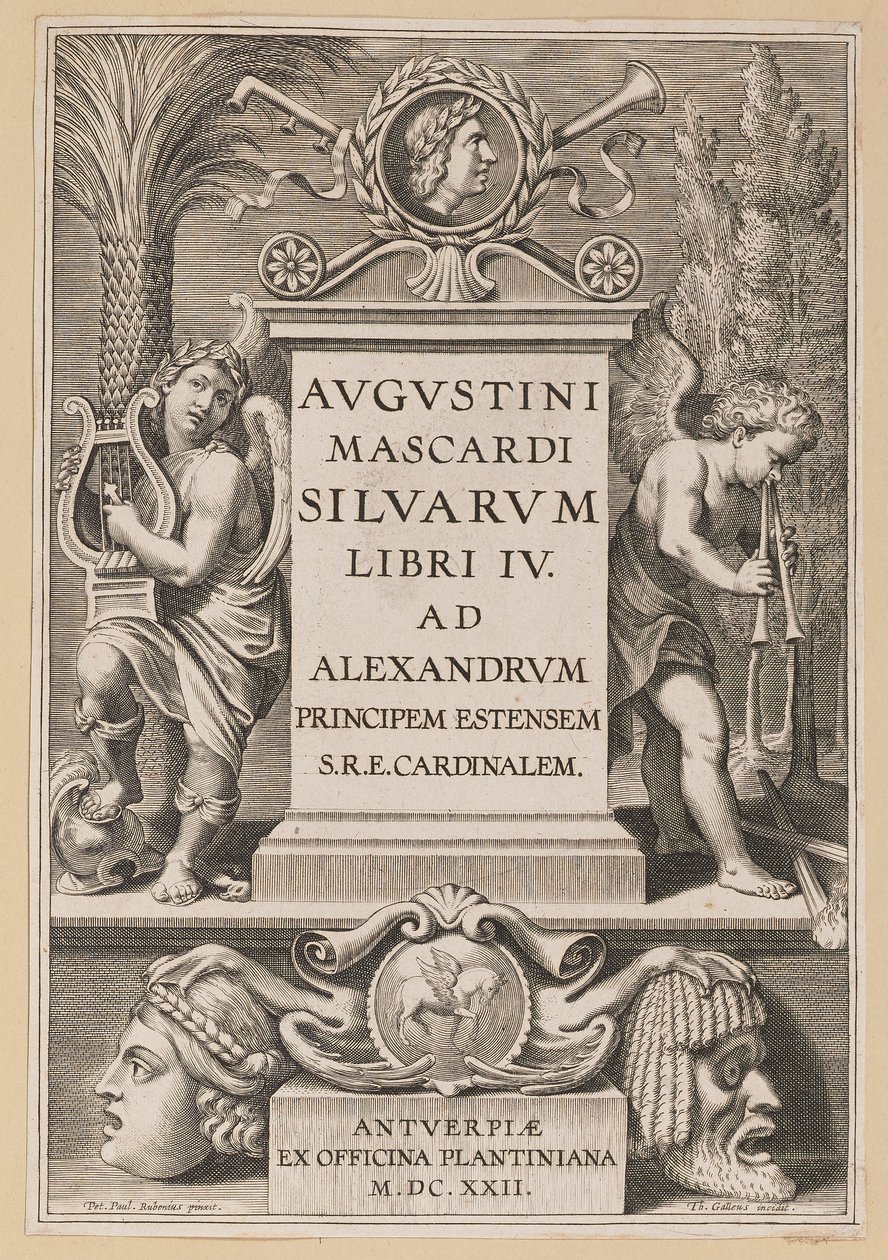 Tittelside for Agostino Mascardi, Silvarium Libri IV av Theodor Galle after Sir Peter Paul Rubens