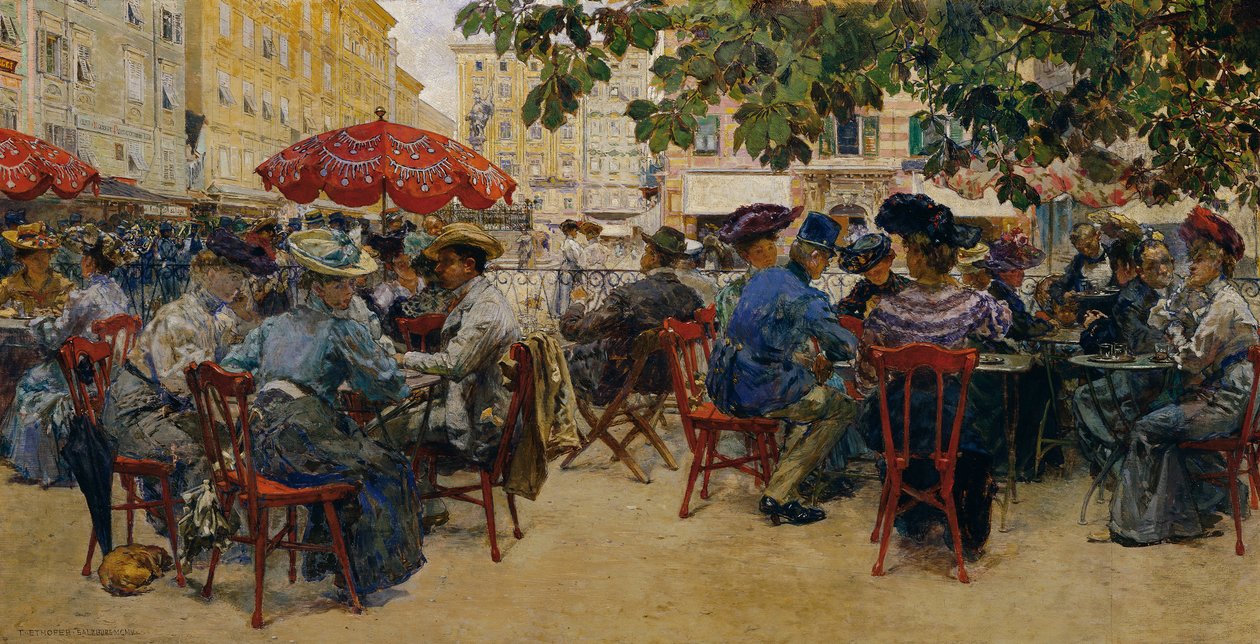 Cafe Tomaselli i Salzburg av Theodor Josef Ethofer