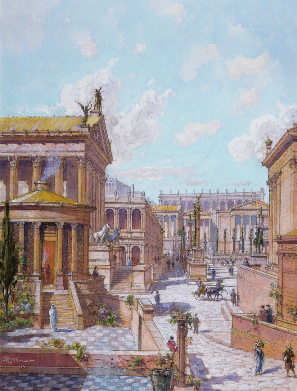 Det romerske forum for antikken, 1914 av Theodor Josef Hubert Hoffbauer