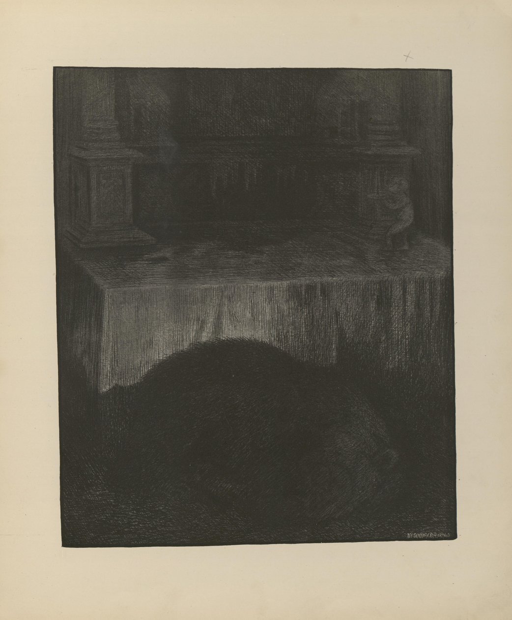 Illustrasjon hentet fra boken Svartedauen av Kittelsen, Th. og utgitt av L.E. Tvedte (no, 1901) av Theodor Kittelsen