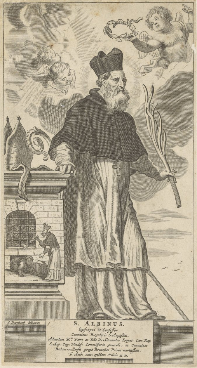 H. Albinus van Angers St. Albinus. Biskop og skriftefar (tittel på objekt) av Theodor Matham