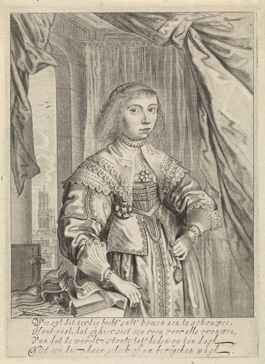 Portrett av Anna Maria van Schurman av Theodor Matham