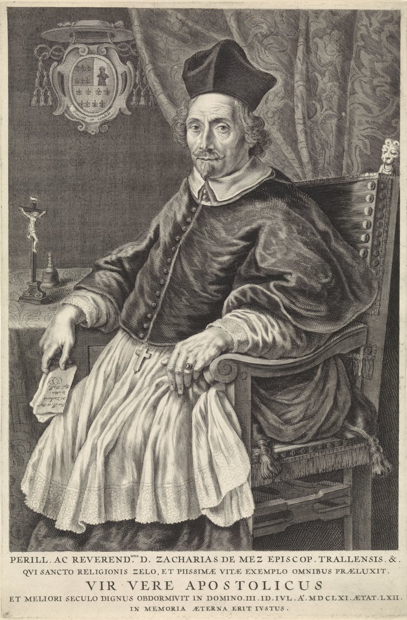 Portrett av Zacharias de Mez, biskop av Tralles av Theodor Matham