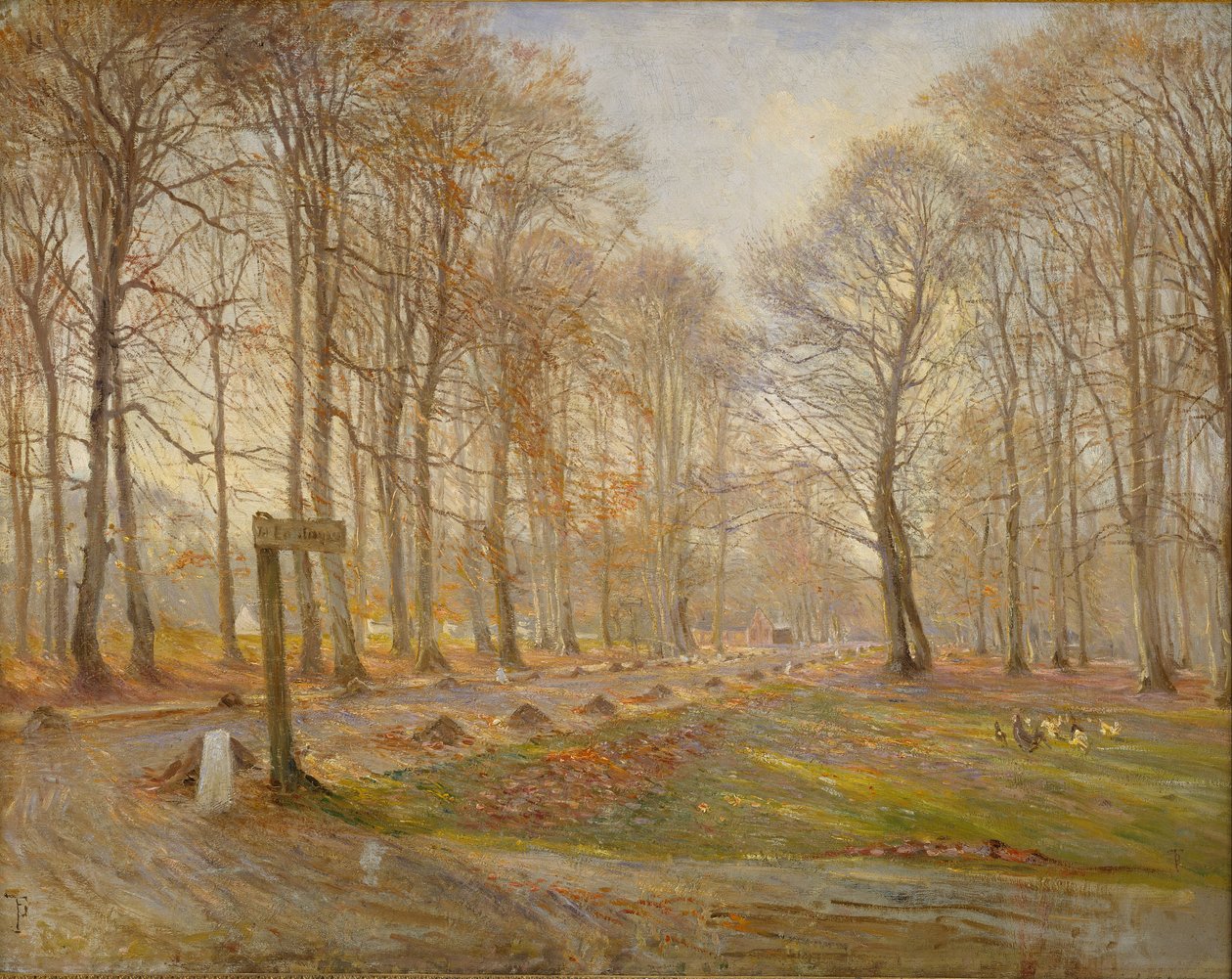 Sent høstdag i Jægersborg hjortepark, nord for København av Theodor Philipsen