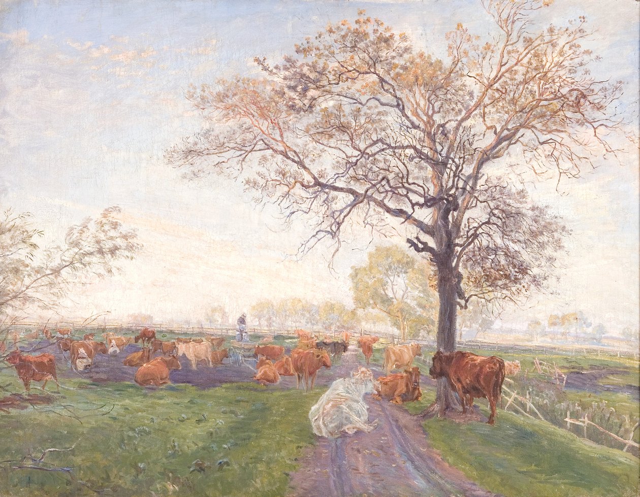 Melkeplassen på Dyrehavegård av Theodor Philipsen