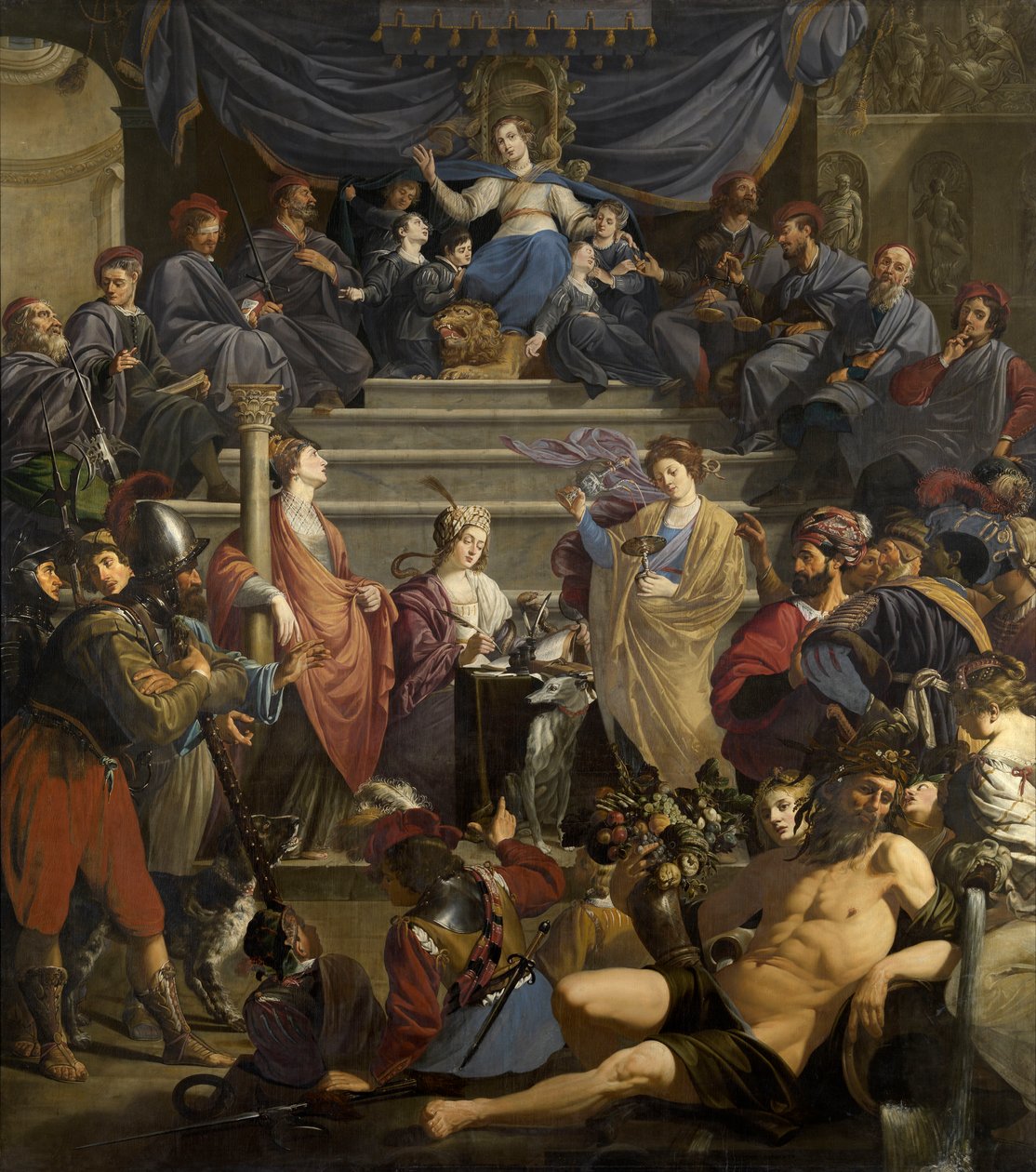 Allegori av domstolen i 'Gedele' i Gent, ca. 1627-28 (olje på lerret) av Theodor Rombouts