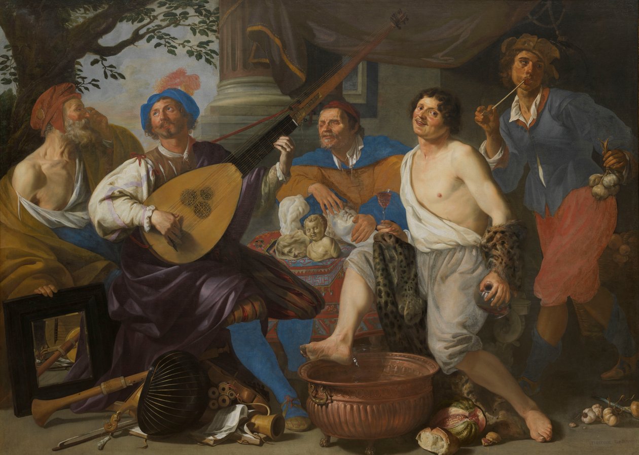 Allegori over de fem sansene av Theodor Rombouts