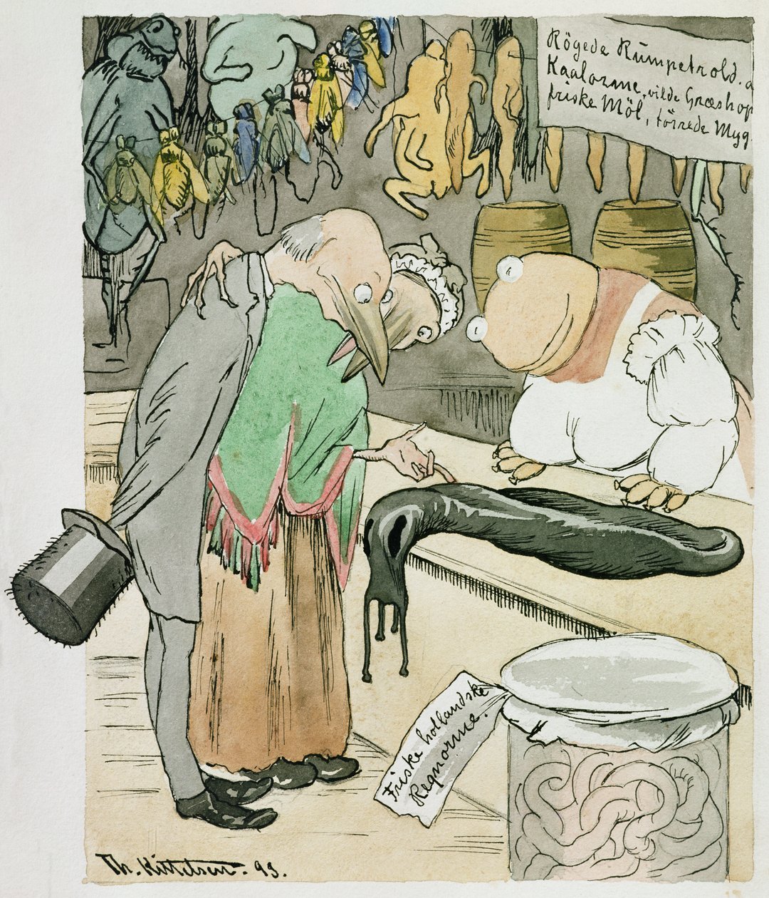 En delikatessebutikk av Theodor Kittelsen