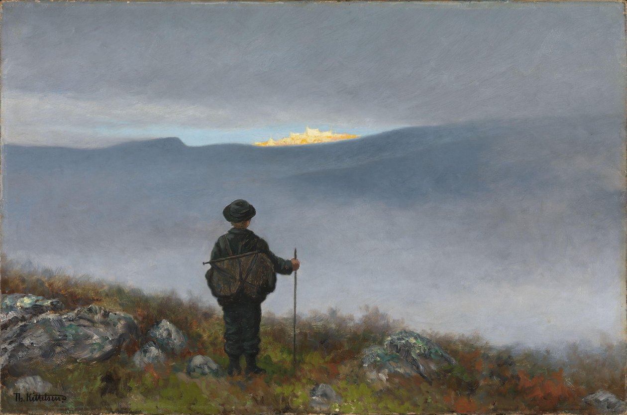 Langt, langt borte glitret Soria Moria Palace som gull av Theodor Kittelsen