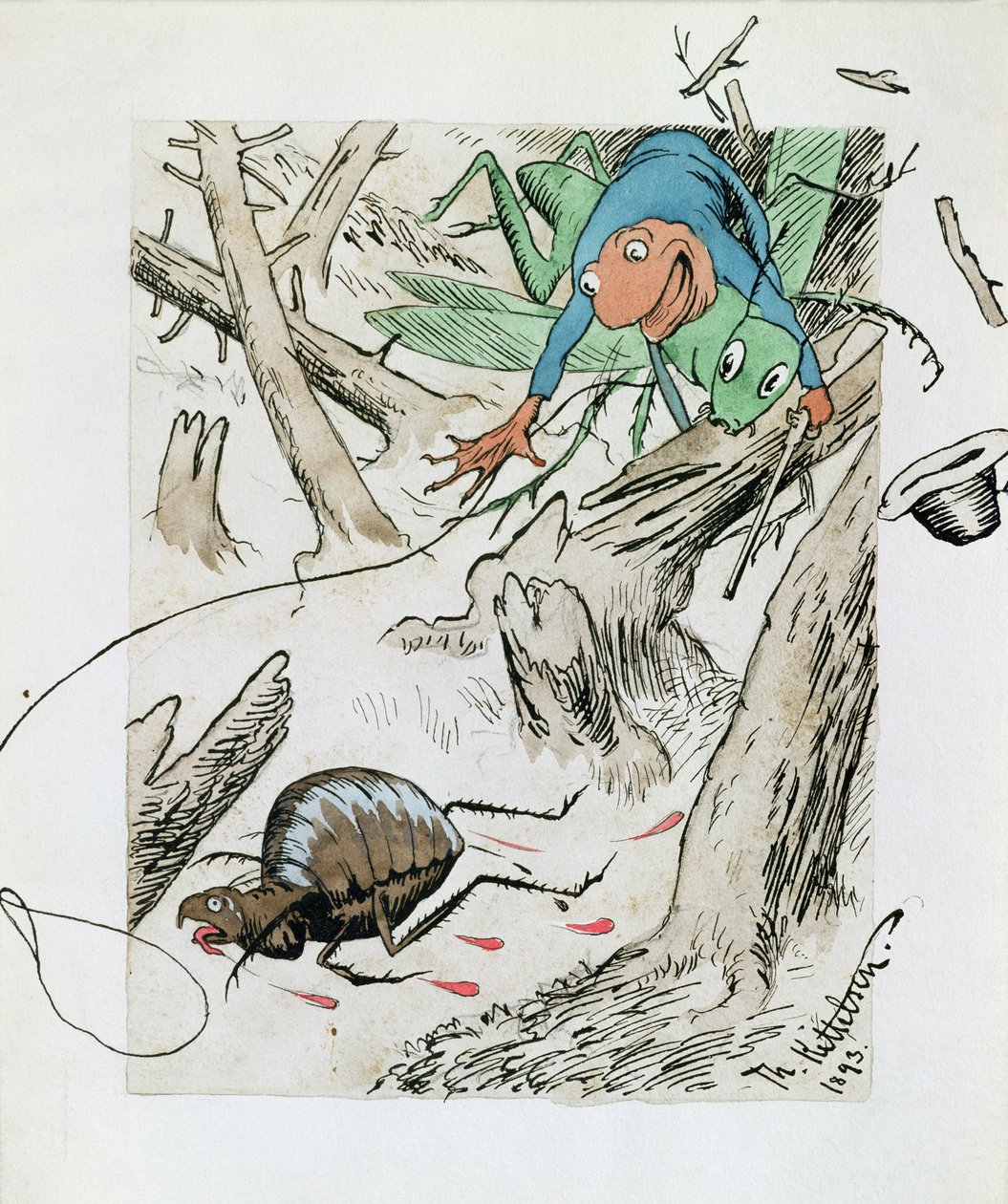 Loppejakt i urskogen av Theodor Kittelsen