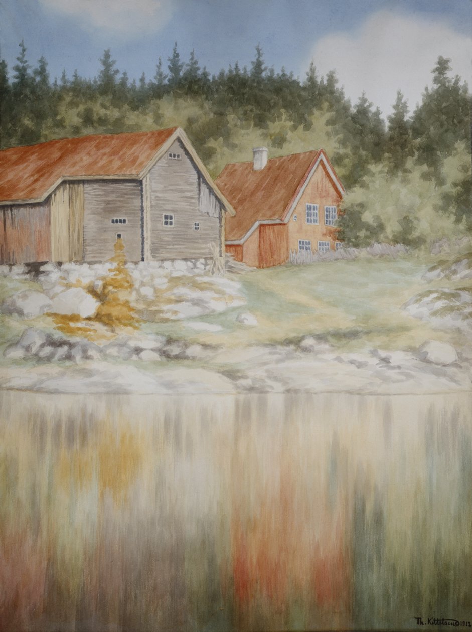 Fra Gopledal i Farris (akvarell på papir) av Theodor Kittelsen
