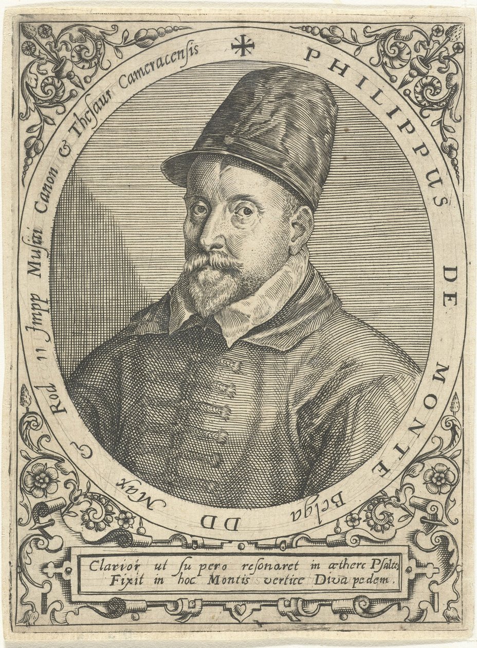 Portrett av komponisten Philippe de Monte 1521-1603, ca. 1598 av Theodore de Bry
