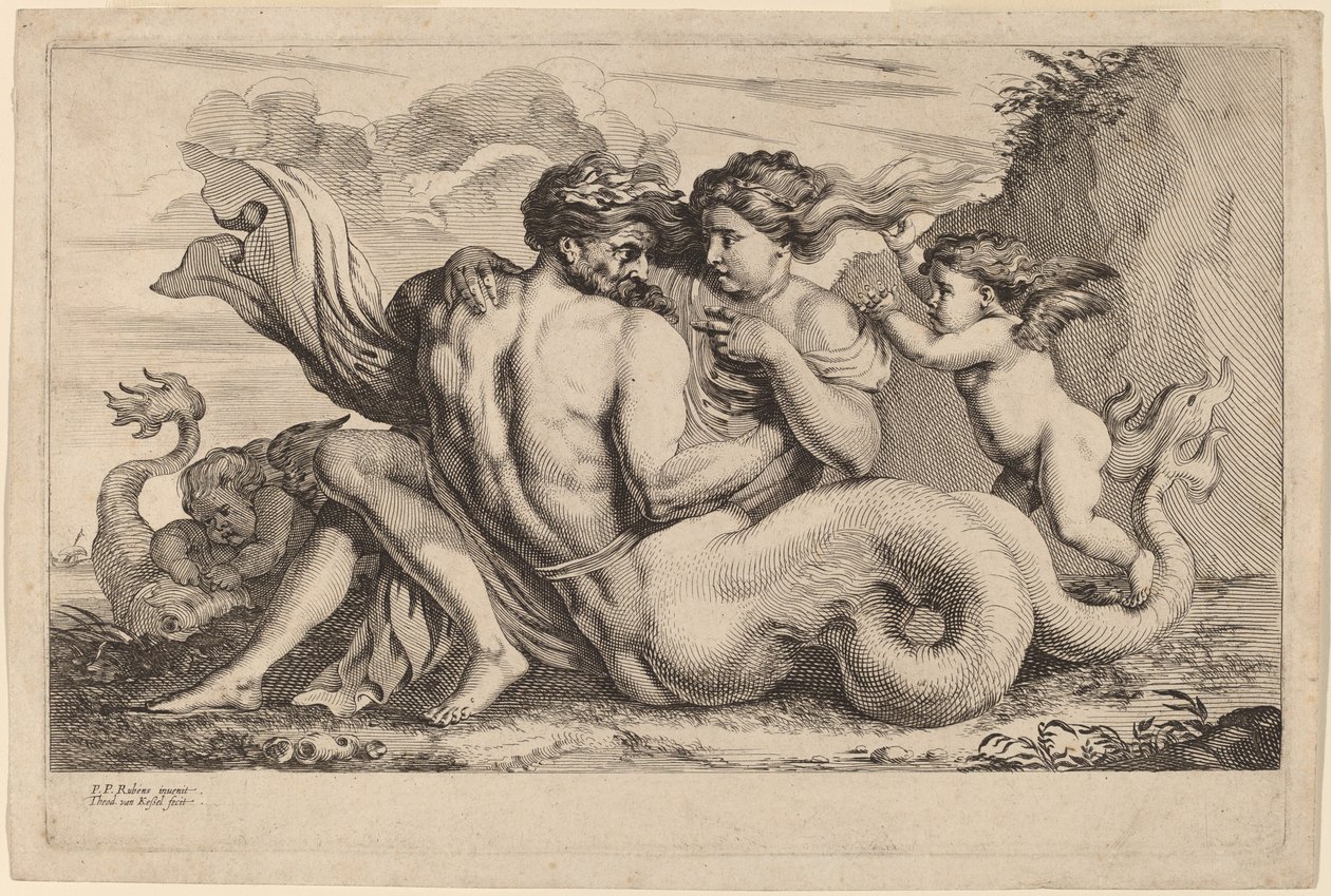Siren og Triton av Theodor van Kessel after Sir Peter Paul Rubens