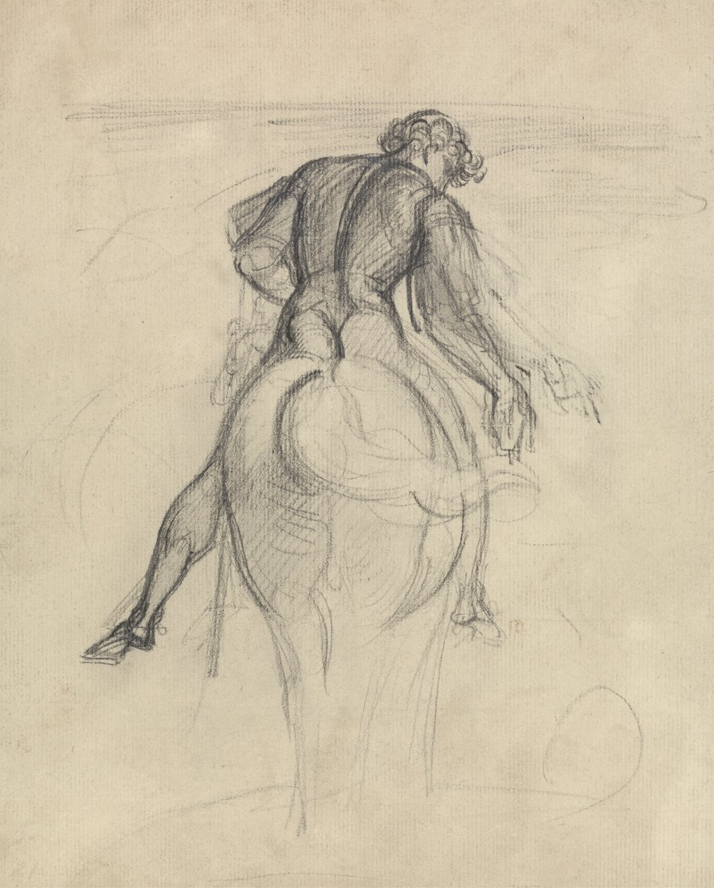 Studie av en mann som rir på en hest av Theodor von Holst