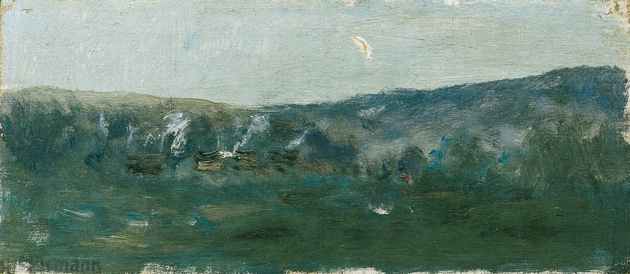 Kupert landskap med halvmåne av Theodor von Hormann