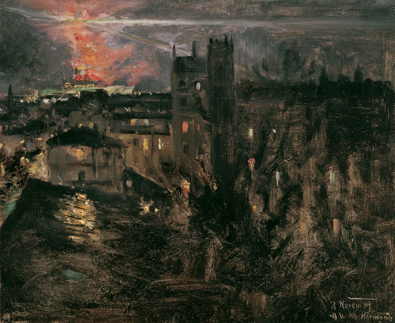 Paris om natten med Eiffeltårnet av Theodor von Hormann