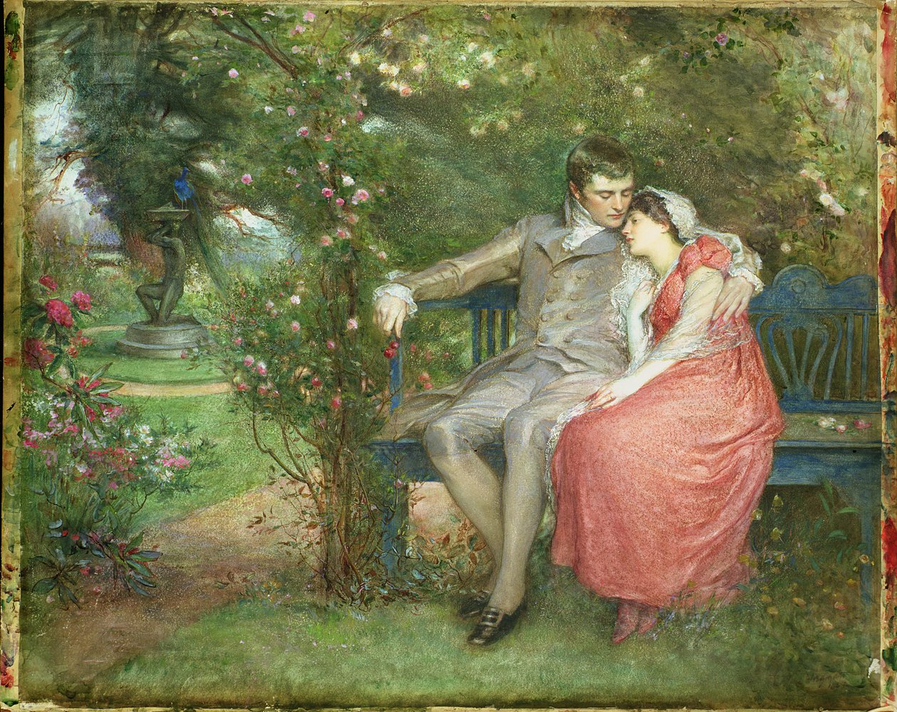 Samle roseknopper mens du mai, 1905 av Theodore Blake Wirgman