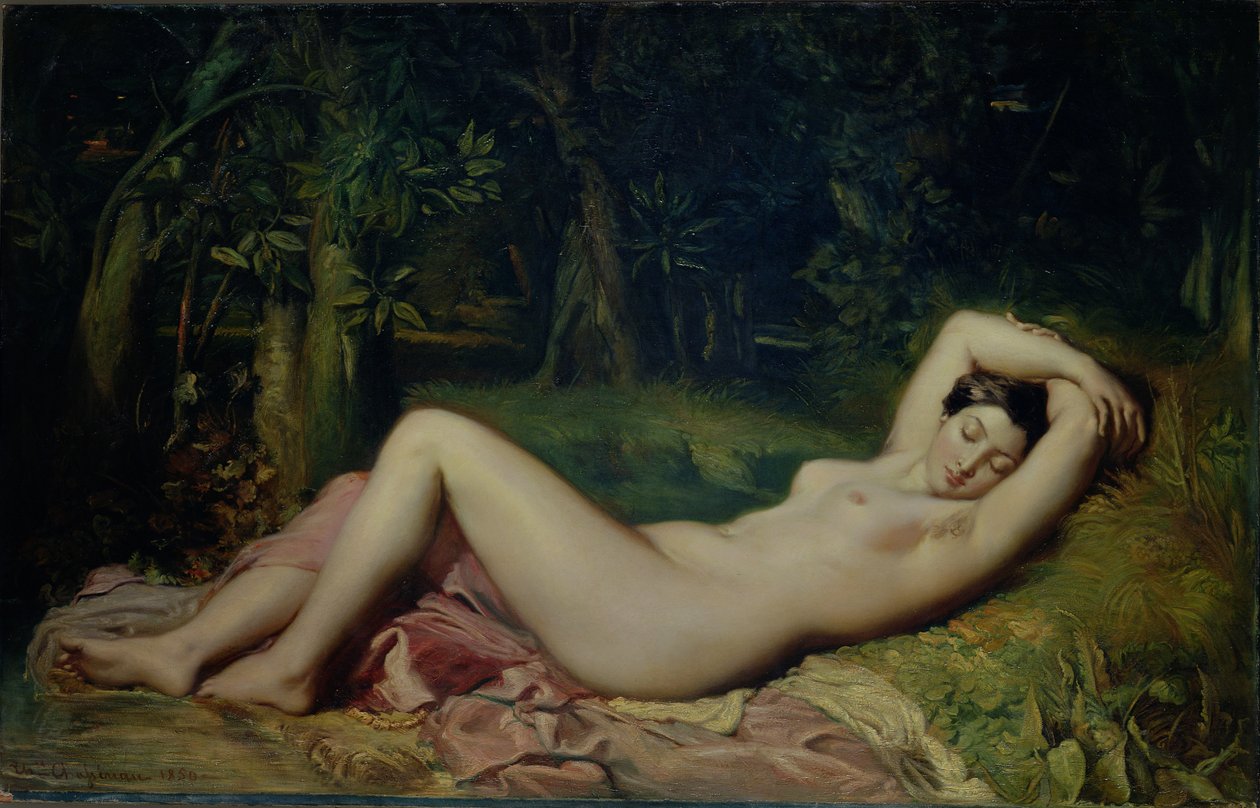 Sovende nymfe, 1850 av Théodore Chassériau
