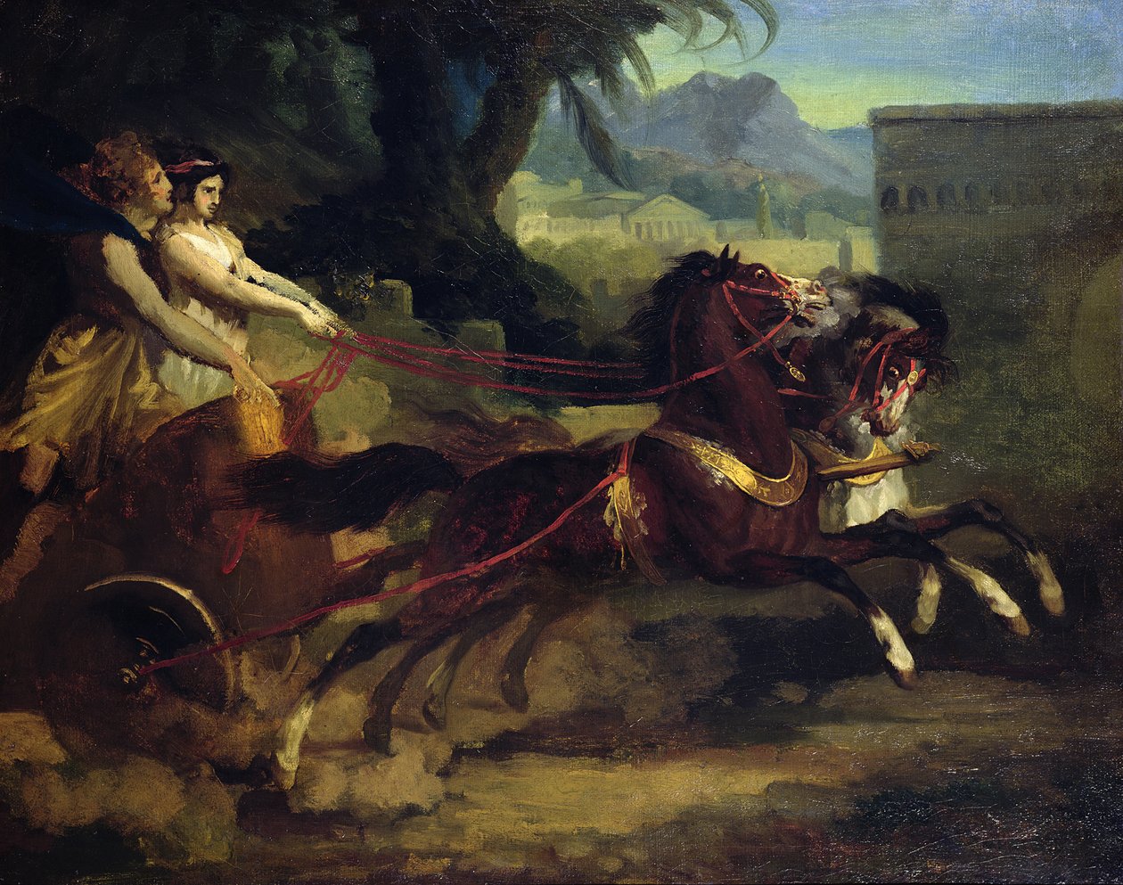 Ancient Chariot Race, etter et maleri av Carle Vernet av Theodore Gericault