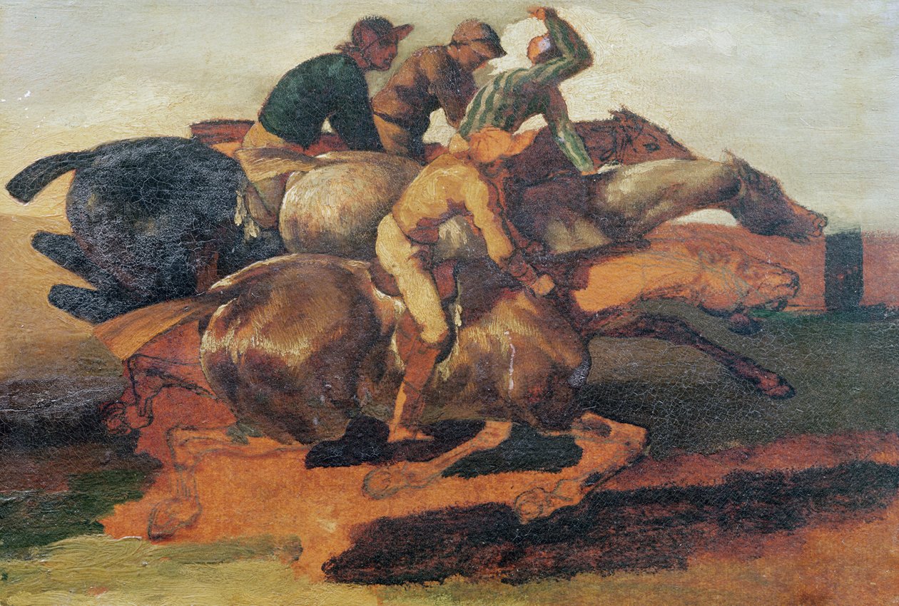 Fire jockeyer galopperende av Theodore Gericault