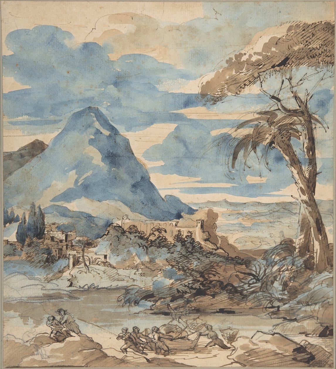 Landskap med fiskere av Theodore Gericault
