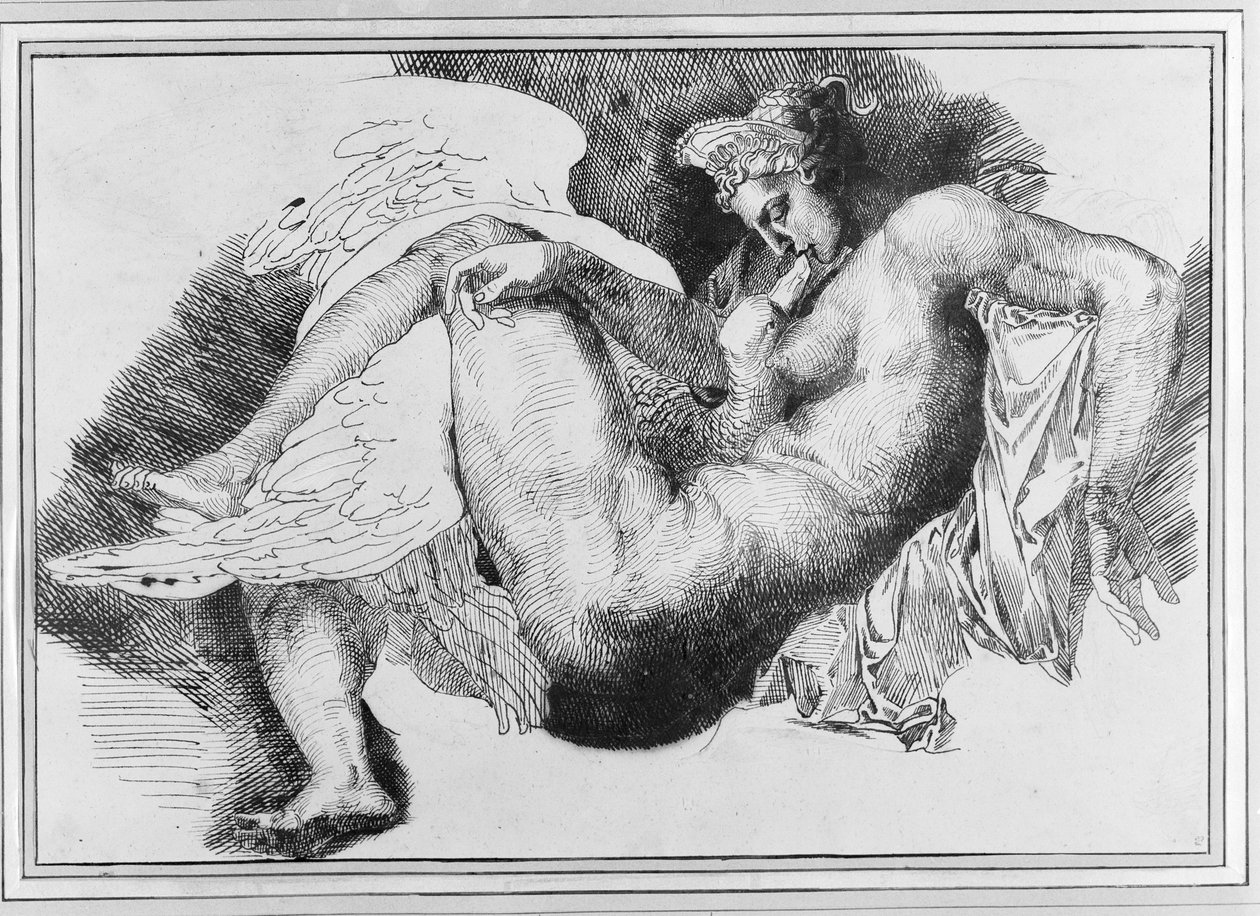 Leda, etter en tegning av Michelangelo Buonarroti (1475-1564) 1822 av Theodore Gericault