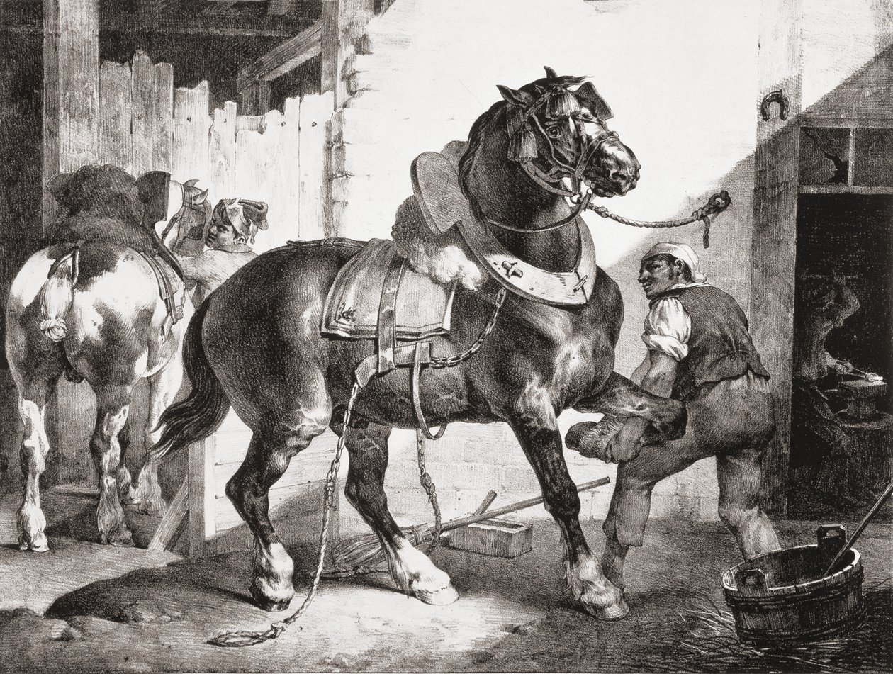 The Forge, fra Studies of Horses, 1822 av Theodore Gericault