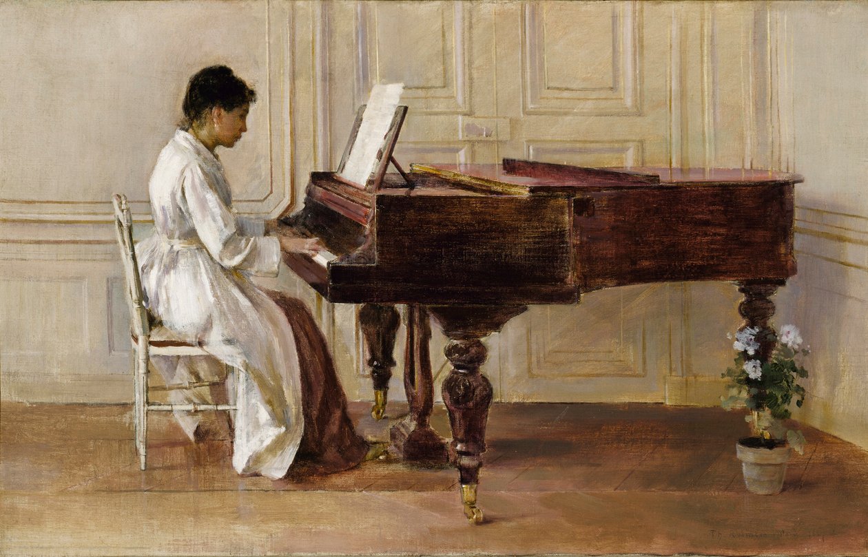På pianoet, 1887 av Theodore Robinson