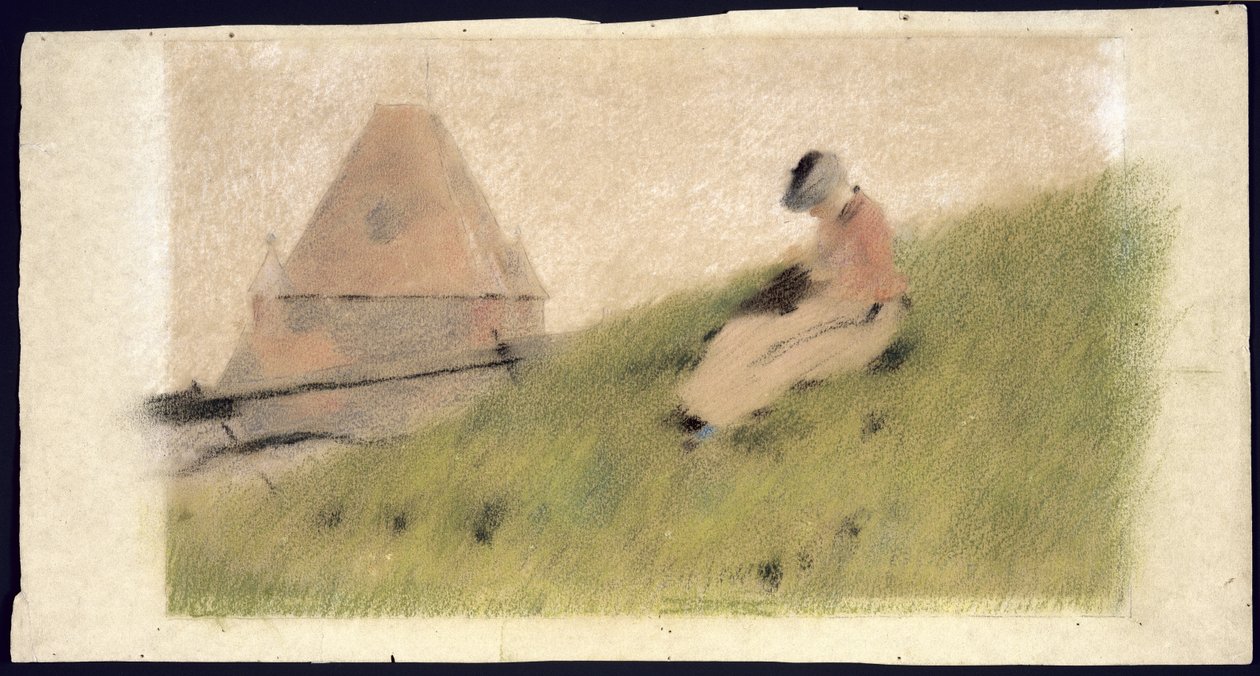 On the Cliff, ca. 1887 (pastell og kritt på papir) av Theodore Robinson