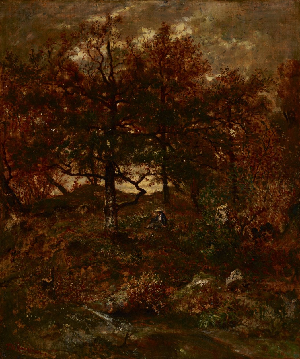 Høst på St. Jean de Paris, Forest of Fontainebleau av Pierre Etienne Theodore Rousseau