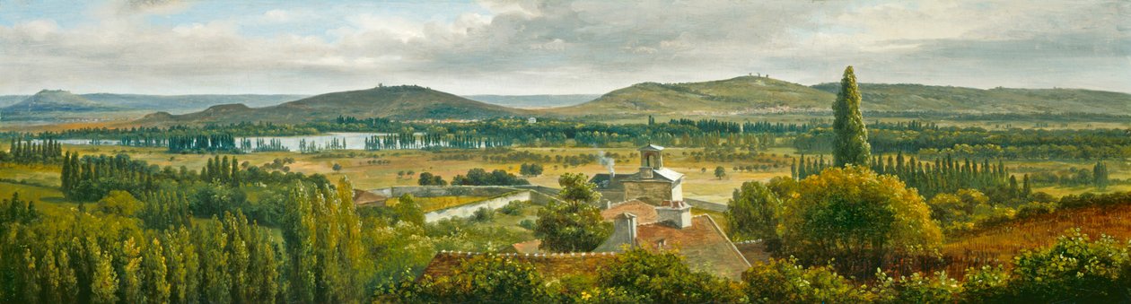 Panoramautsikt over Ile-de-France, ca. 1830 av Pierre Etienne Theodore Rousseau