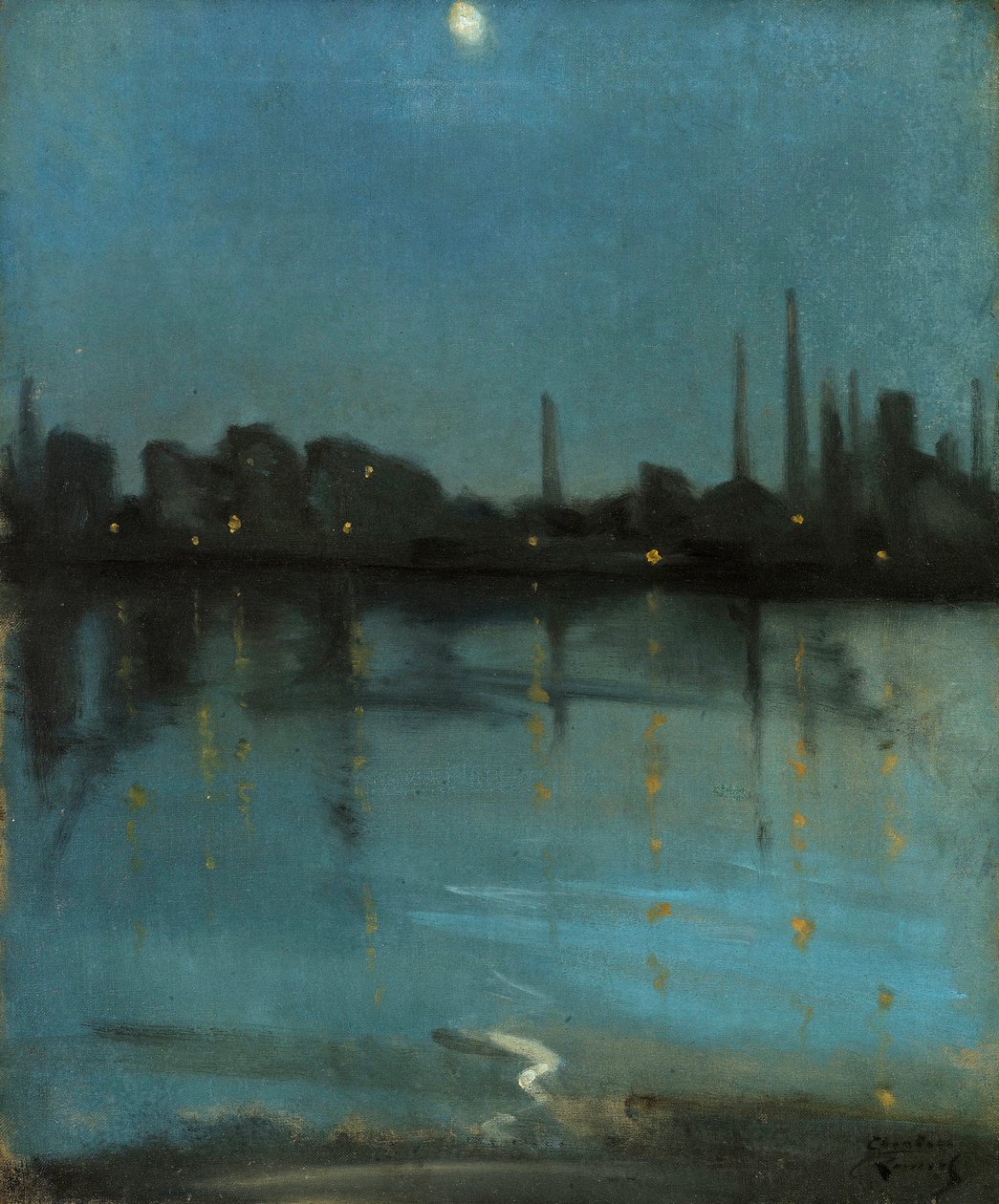 Battersea og Themsen fra Chelsea, ca. 1890 av Theodore Roussel