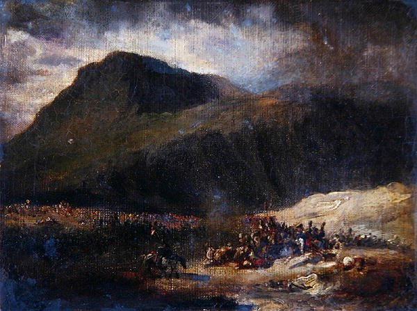 Slaget på tidspunktet for den franske erobringen av Algerie (olje på lerret) av Theodore (attr. to) Gericault