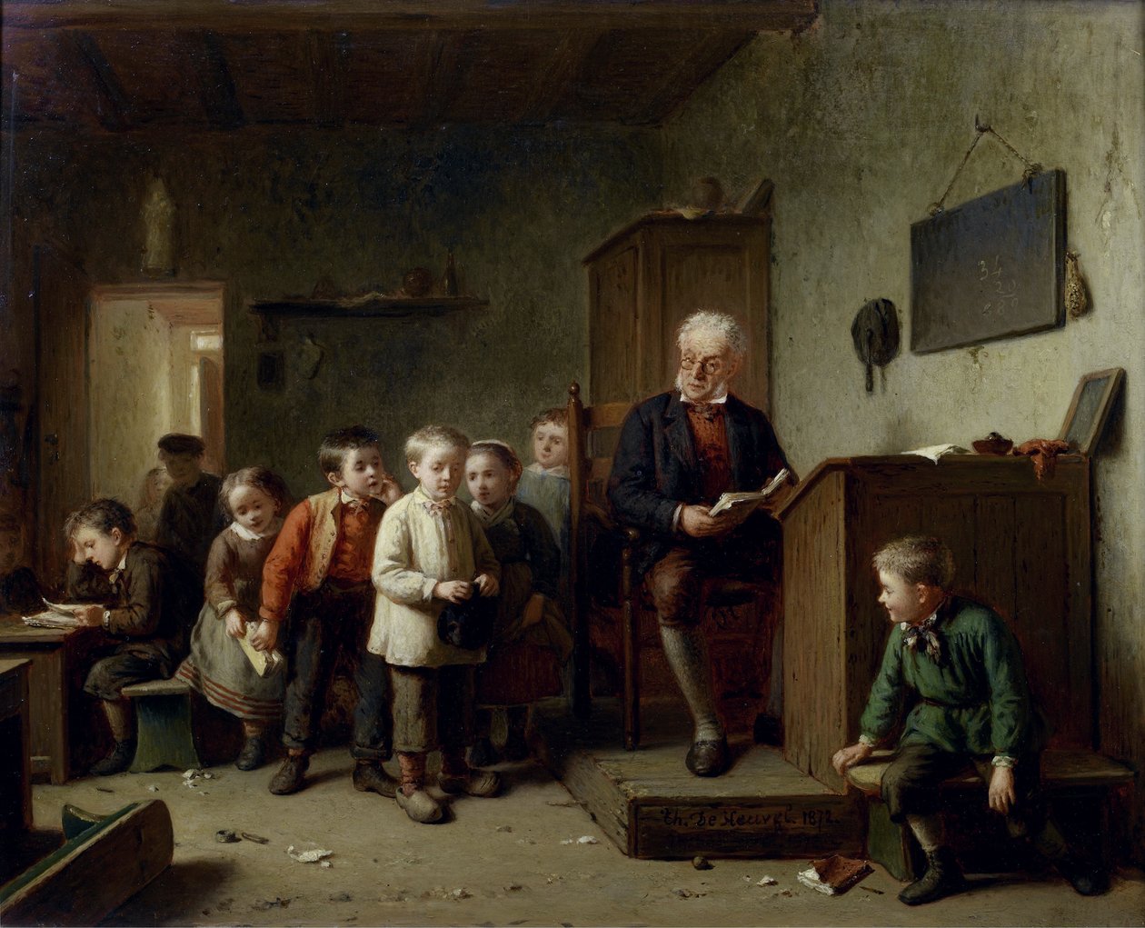 Klasserommet, 1872 av Theodore Bernard de Heuvel