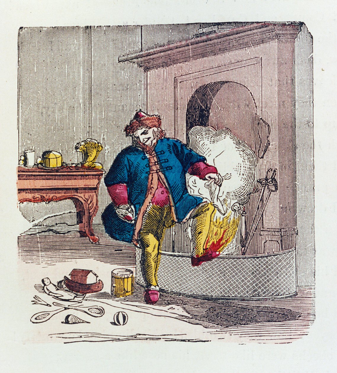 Et besøk fra St. Nicholas, litho-fargefoto fra 1840-tallet av Theodore C. Boyd