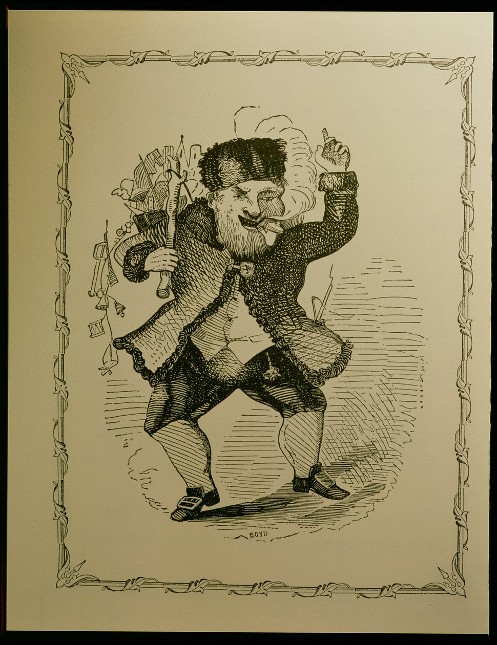 Julenissen-illustrasjon for et dikt av Clement C. Moore, 1848 av Theodore C. Boyd