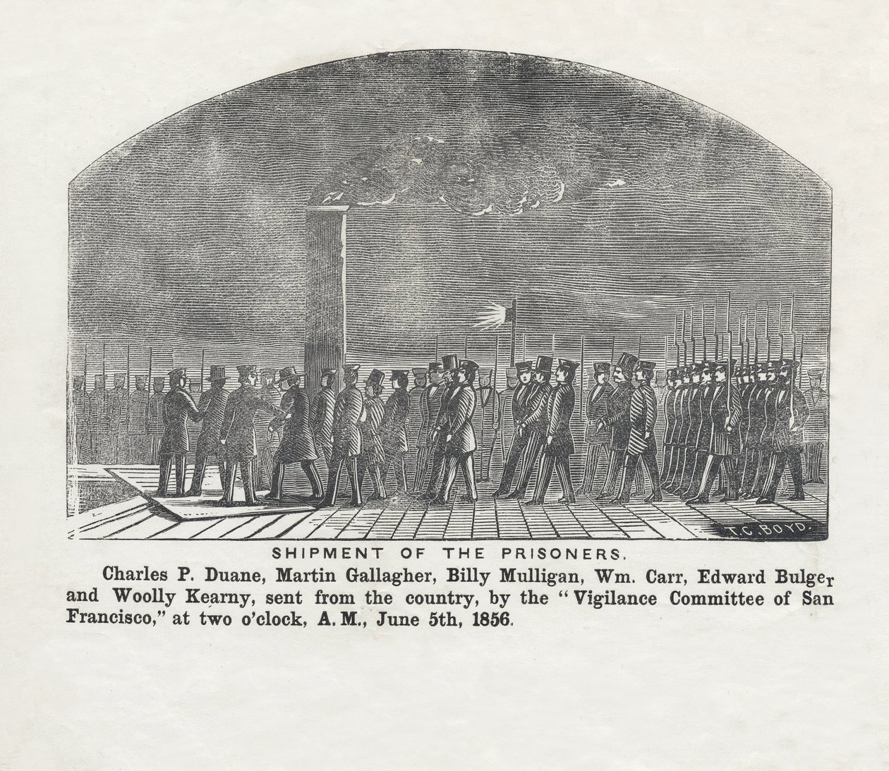 Sending av fangene, pub. 1856 av Theodore C. Boyd