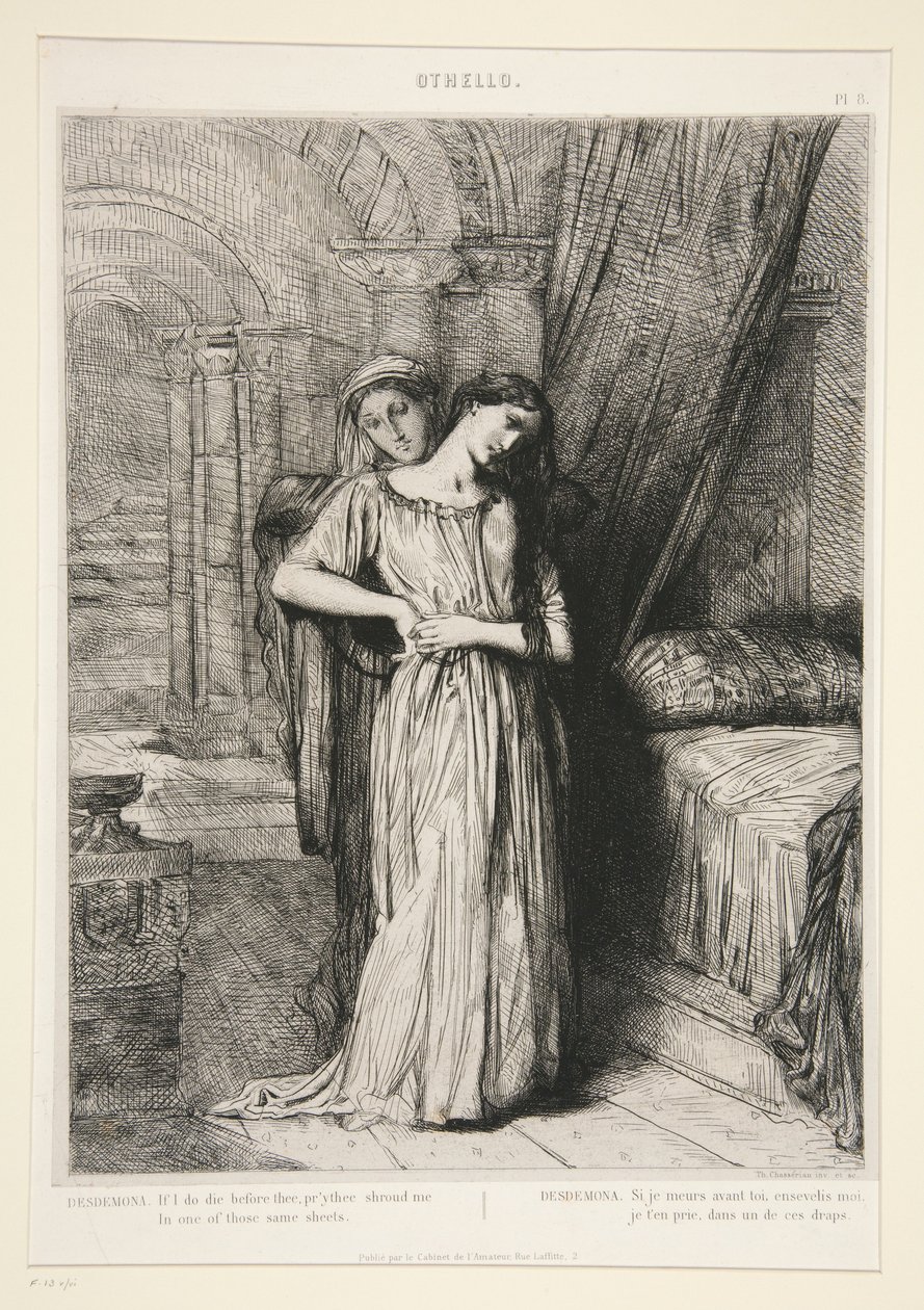 «Desdemona», pl. 8 fra Othello (akt IV, scene III) av Théodore Chassériau
