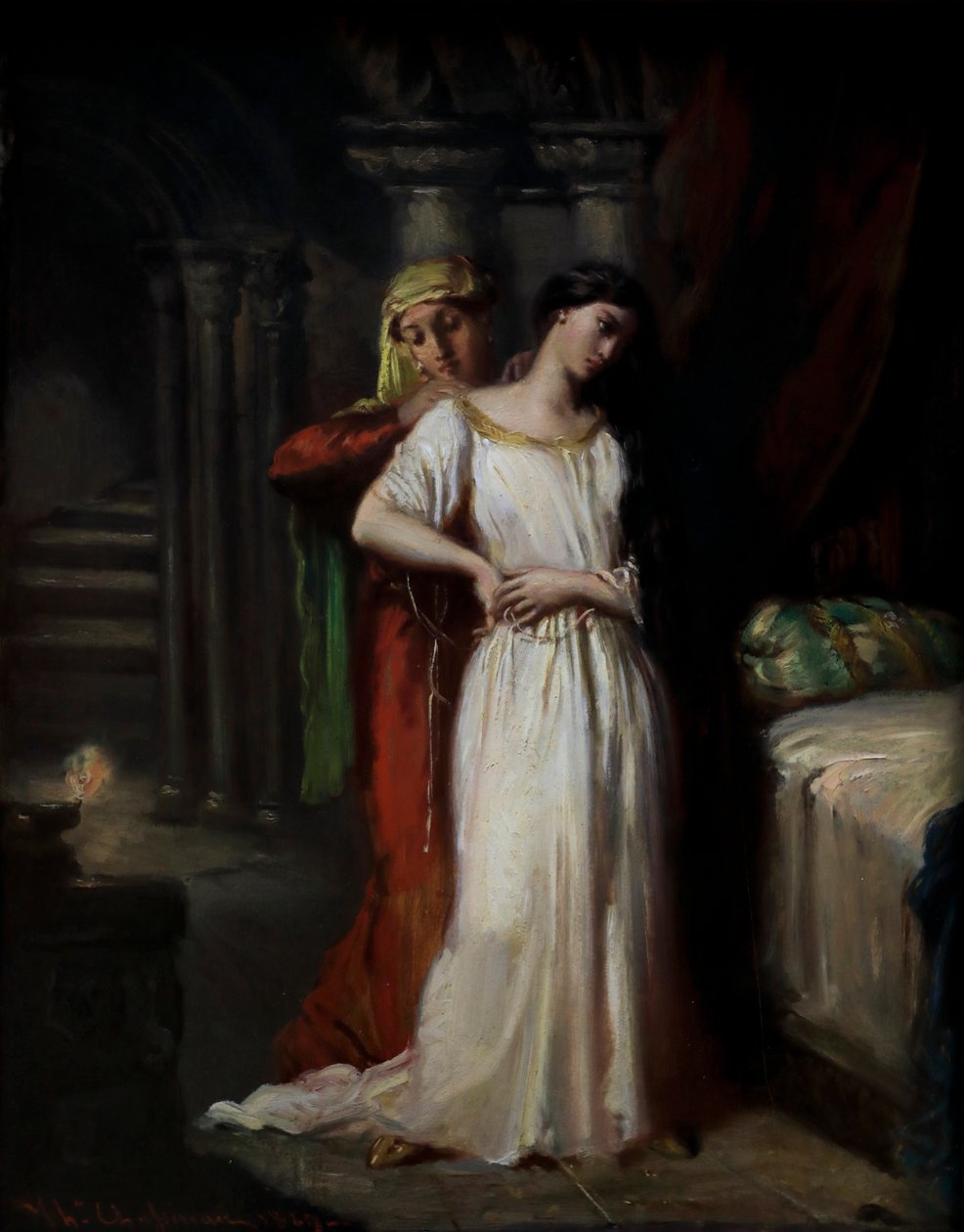 Desdemona trekker seg tilbake til sengen sin av Théodore Chassériau