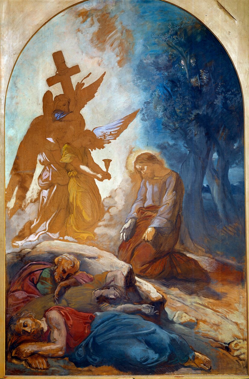Jesus i oliventrærnes hage. Maleri av Theodore Chasseriau (1819-1856) av Théodore Chassériau