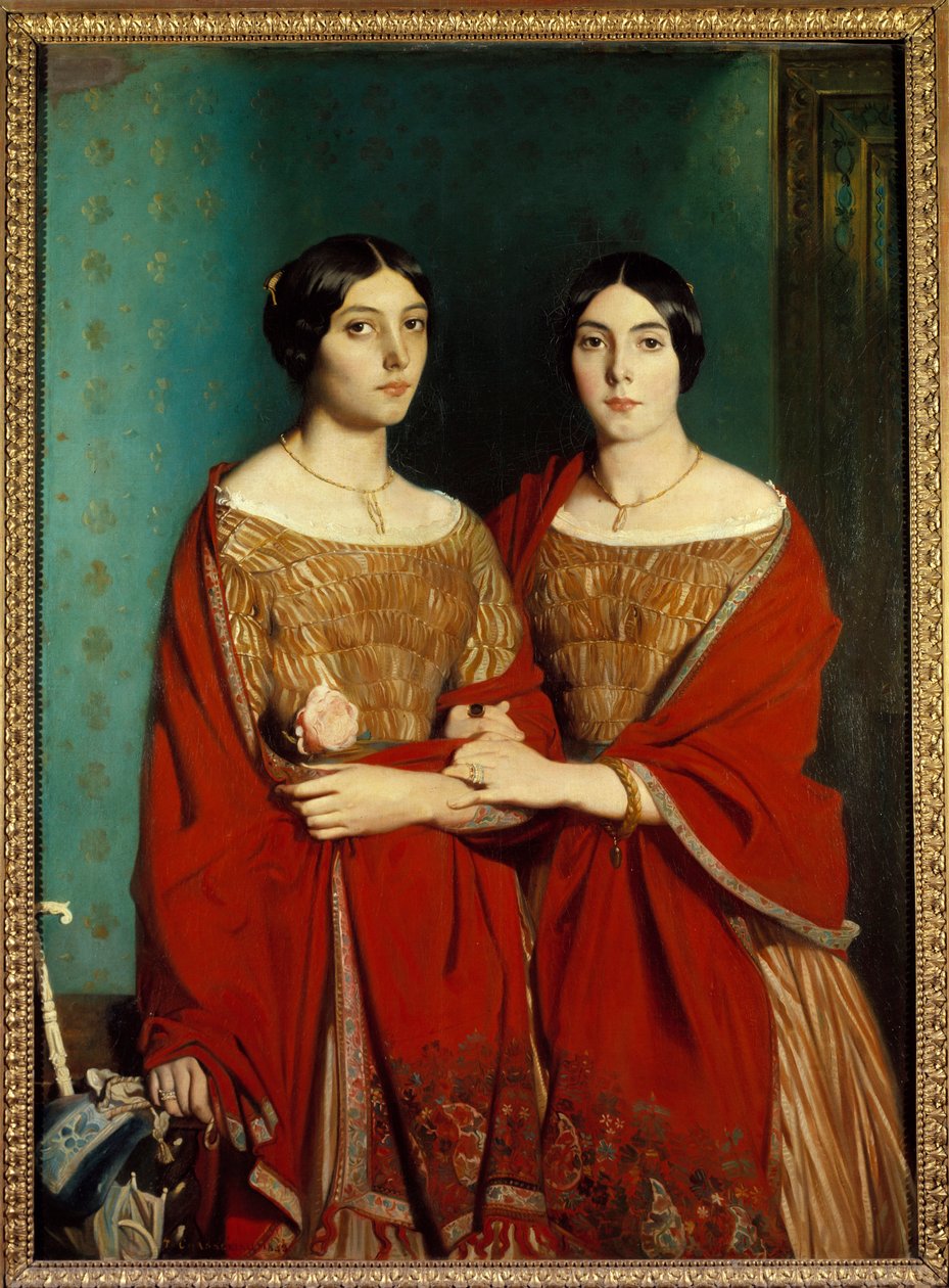 Frøken Chasseriau sa de to søstrene. Portrett av Adele (1810-1869) og Aline (1822-1871) søstre av kunstneren. Maleri av Theodore Chasseriau (1819-1856) av Théodore Chassériau