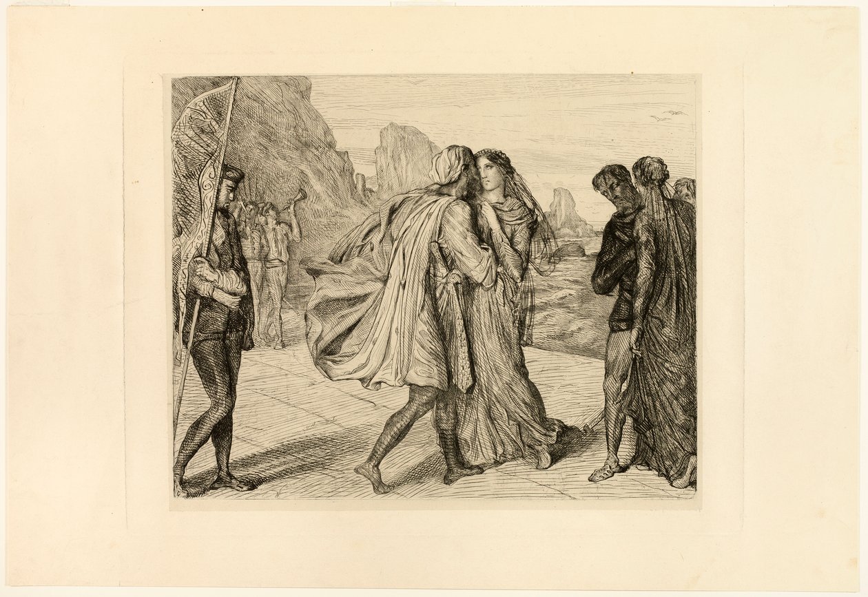 O My Fair Warrior!, tallerken fem fra Othello av Théodore Chassériau