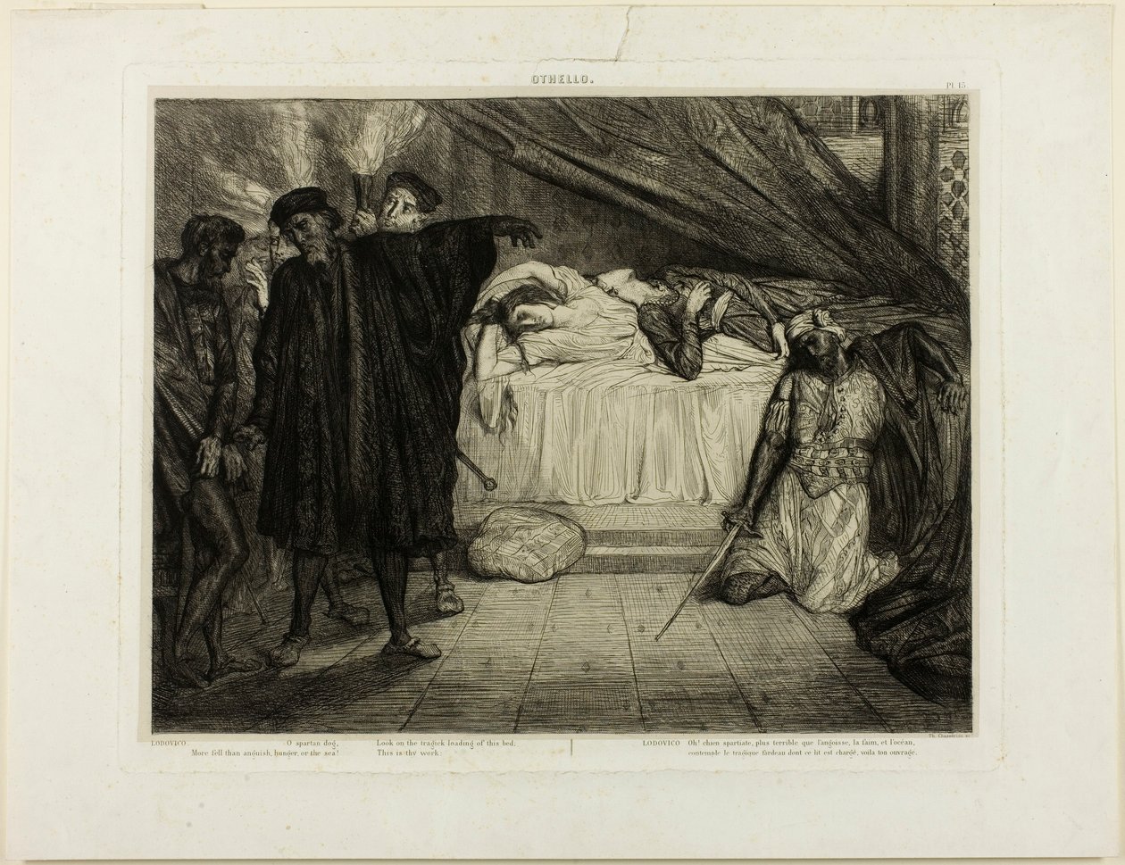 O spartansk hund, tallerken femten fra Othello av Théodore Chassériau